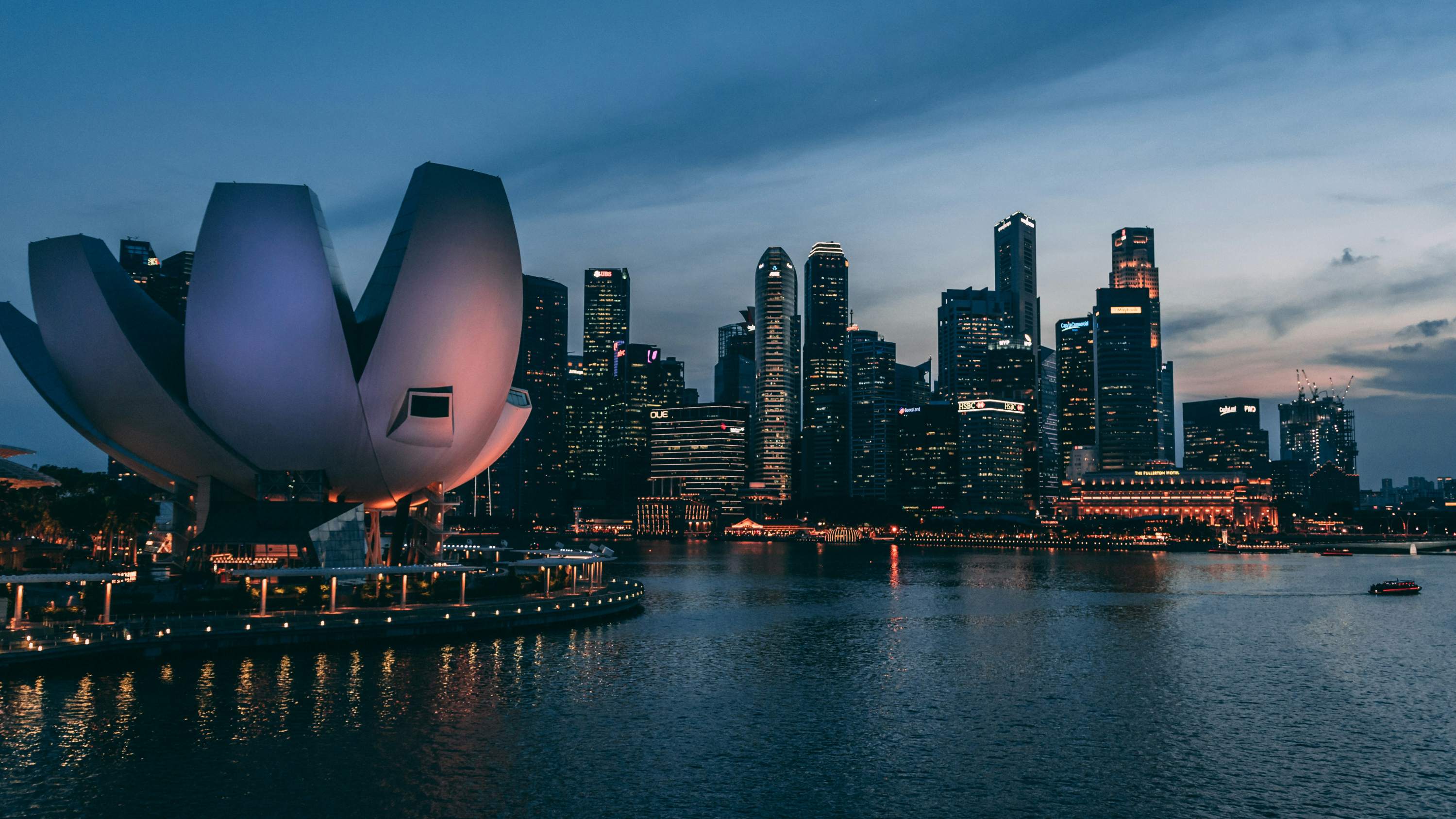 Singapore skyline at dusk