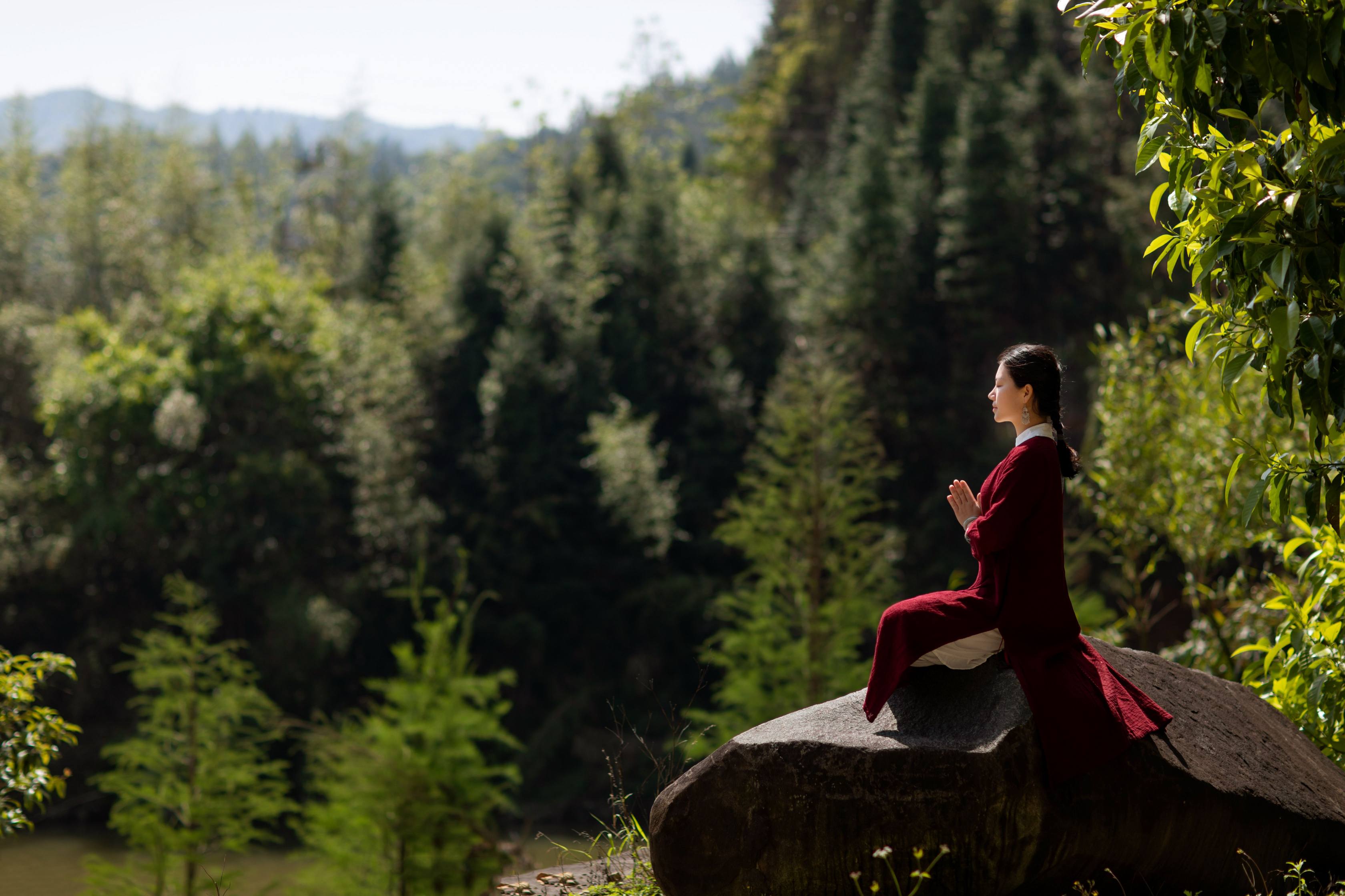 Mindful wellness session in nature