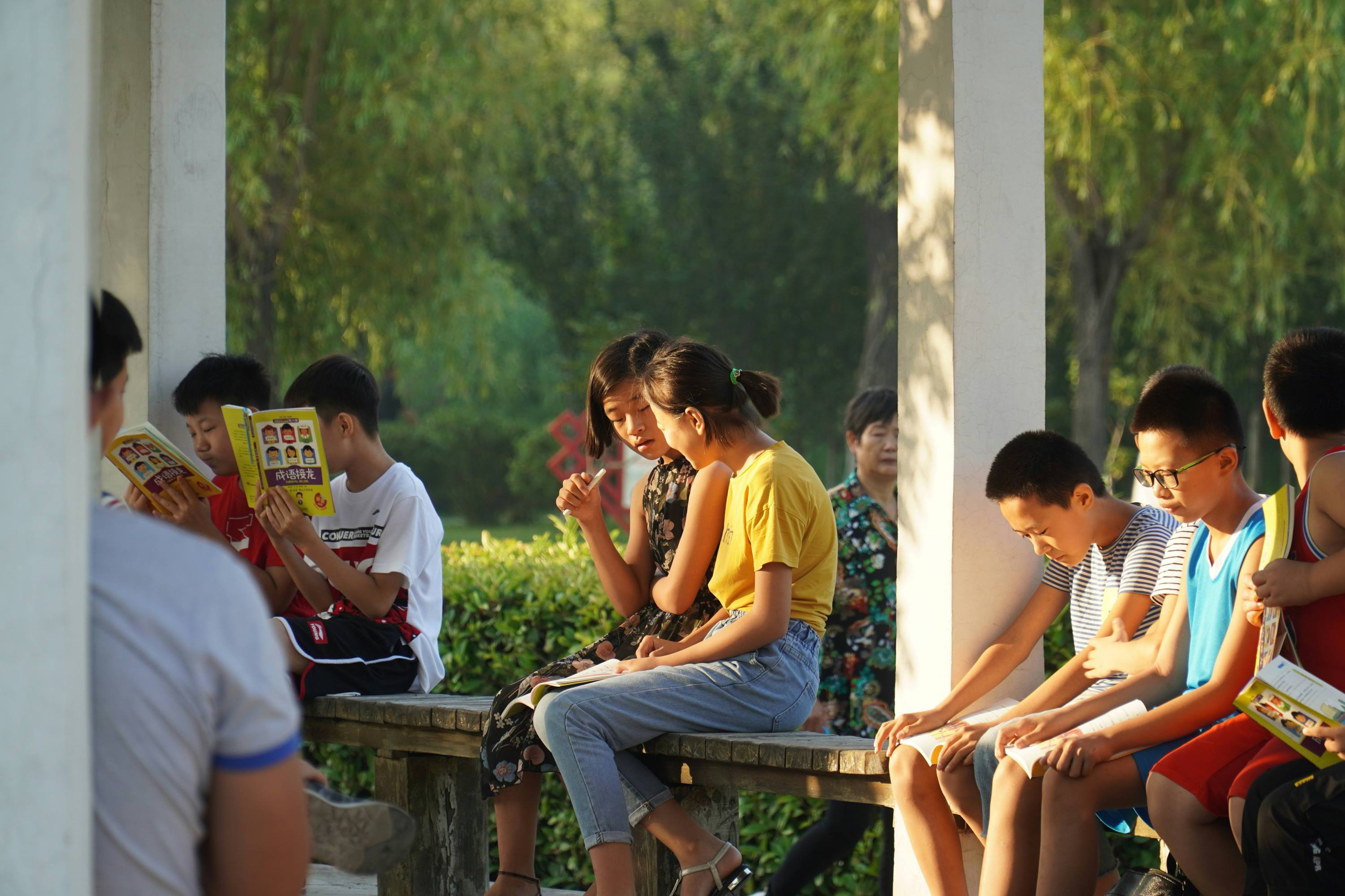 Students taking part in an outdoor themed camp